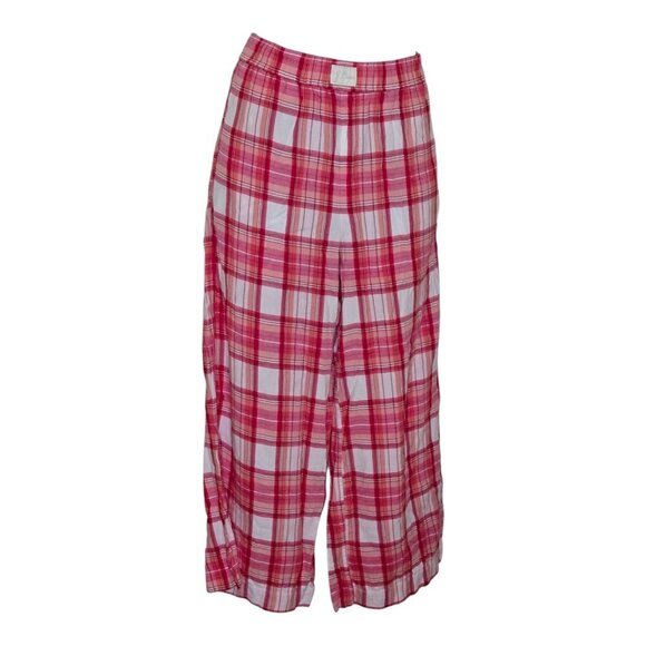 J.Crew multicolor Plaid Wide Leg Pajama Pants BD215 Women's Size Medium M - Picture 1 of 7